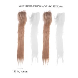 CORHAD 4pcs Faux Fur Shaggy Fabric Patches for Craft Costume Decoration Chair Cover Seat Cushion Pad Khaki White