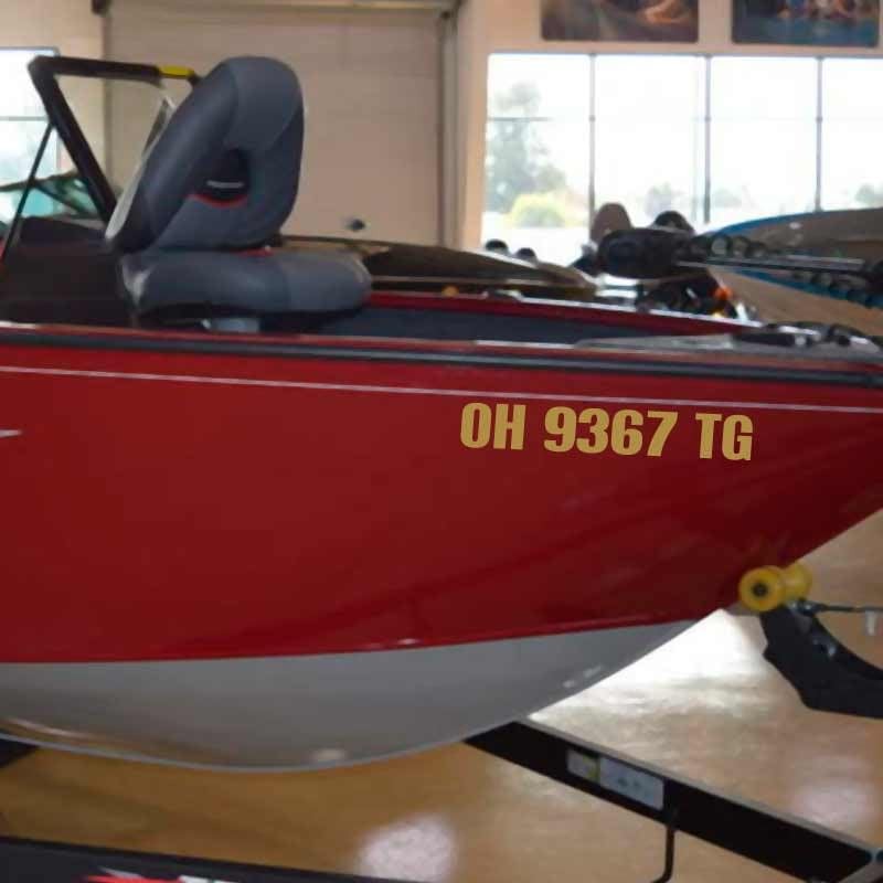 Boat Registration Numbers Custom Marine Vinyl Hull Sticker Decals 3"