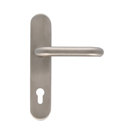 Amig - Door Handle Set with Door Plate | Model 3PXB85 | 139 x Diameter 19 mm | Square 8 mm | Elegant and Simple Design | Stainless Steel 18/8 Silver Matt