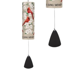 The Bridge Collection Memorial Wind Chime Featuring Cardinal and Blossoms - Memorial Keepsake and Comfort Gift - Sympathy Wind Chime Gift for Loss of Loved One