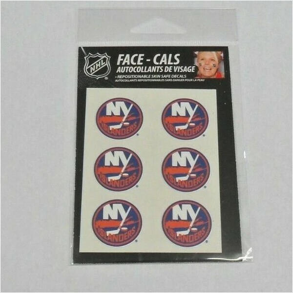 NEW YORK ISLANDERS 6 TEMPORARY FACE CALS TATTOOS DECALS FAST