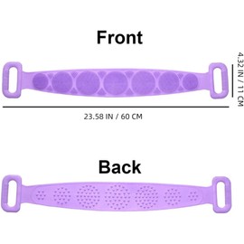 TOYANDONA Exfoliante Corporal de Silicona Doble Anillo y Diseño Alargado para Ducha y Limpieza Profunda Diaria 2piezas Rosa y Púrpura