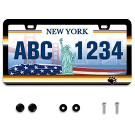Gay Pride Bear Flag License Plate Frame Pride License Plate Frame Bears License Plate Holder Stainless Steel Auto Parts Decoration with Screws License Plate for Men Women