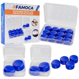 FAMOCA 16 Ohrstöpsel für Schlafgeräusche + 2 Einzelboxen – Ohrstöpsel, Geräuschunterdrückung, Studium, Schwimmen, 27 dB – Schlafstöpsel