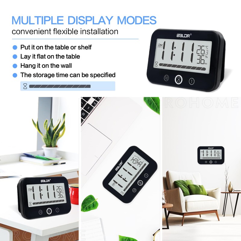 Waterproof Hanging Timer for Bathroom, Digital Kids Shower Clock with
