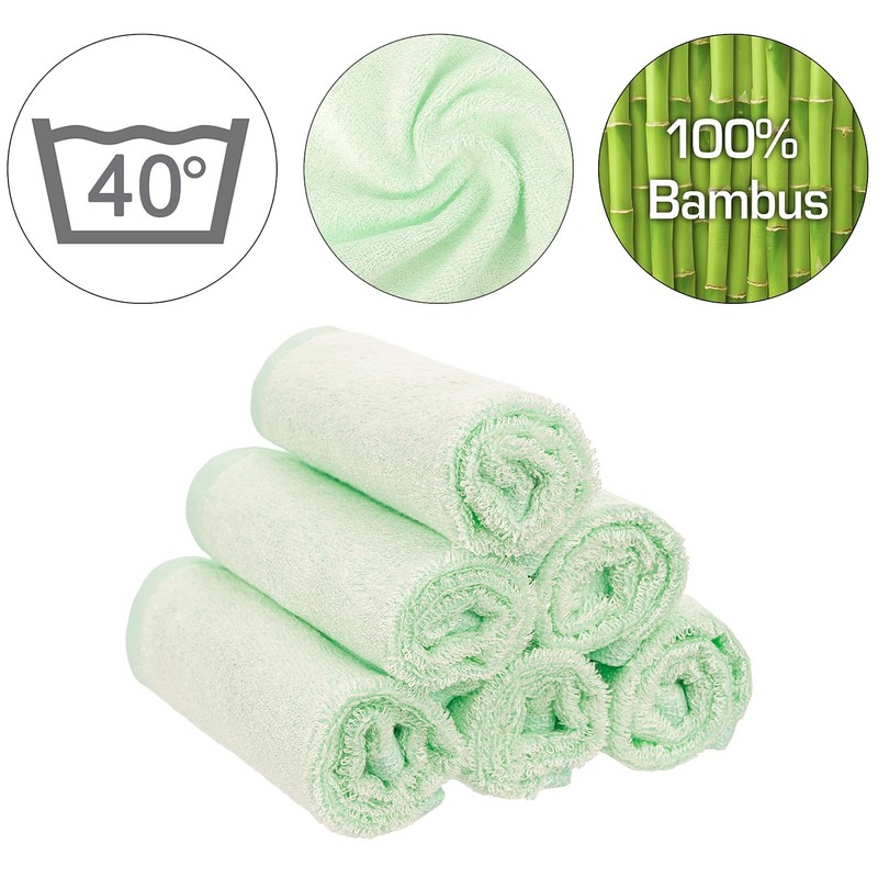 Ko&Pro 100% Bamboo Cloths, Set of 6, 25 x 25