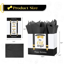 ysmile 1st Birthday Gift Bag for Baby Boy with Wrapping Tissue, 12" Mr One