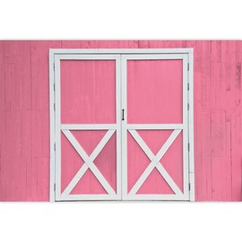 Leowefowa 10x8ft Vinyl Pink Barn Door Photography Backdrop Vintage Farm Wood Background Western Cowgirl Birthday Baby Shower Newborn Party Decorations Kids Portrait Photo Booth Props Banner
