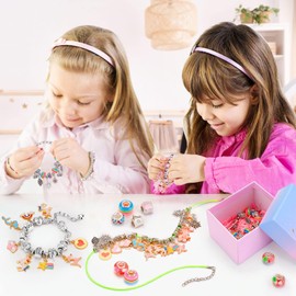 Zendstanding Jewellery Craft Girls, Craft Set Girls, Bracelets Make Yourself for Girls, Jewellery Making Set with Bead Charms, Gift Girls for Ages 6 7 8 9 10 11 12 Years