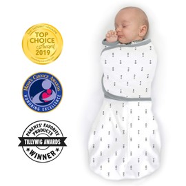 SwaddleDesigns Omni Swaddle Sack with Wrap & Arms Up Sleeves & Mitten Cuffs, Tiny Arrows, Soft Black, Small, 0-3 Months
