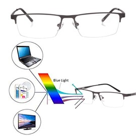 Jcerki Blue Light Glasses Computer Reading Glasses, 3.25 Magnification, Anti-Blue Ray Eyeglasses