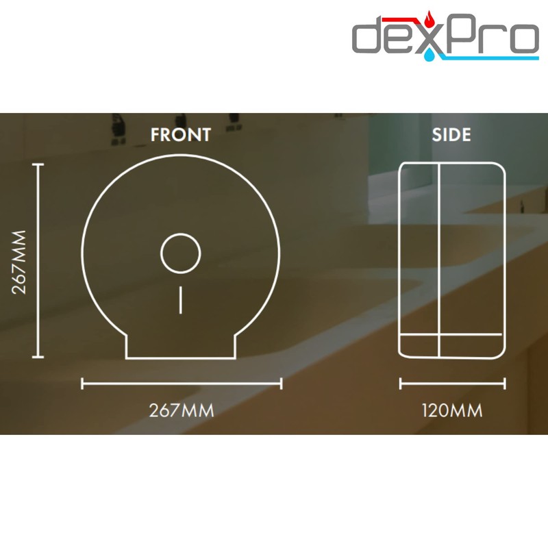 Dexpro Mini Jumbo Toilet Roll Dispenser with Safety Locking and
