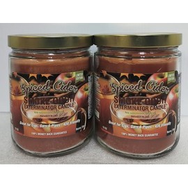 Smoke Odor Exterminator 13oz Jar Candle, Spiced Cider 2 Pack.