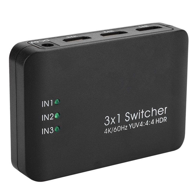 3x1 4K HDMI 2.0 Switcher HD IR Remote Control Splitter