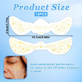12 Pcs Sparkle Freckles,Glitter Freckles Face Tattoo with Hot Stamping,Face Freckles Glitter for Parties, Gatherings and Music Festivals