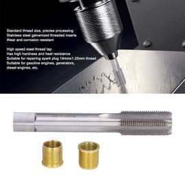 Thread Repair Kit 10pcs M14 X 1.25 Inserts and X 1.25 Tap Repair Kit Insert Kit, Stainless Steel Thread Insert, High Speed Steel Tap