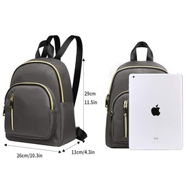 YANAIER Women Mini Backpack Purse Waterproof Nylon Anti-Theft Lightweight School Bags Casual Backpack for Ladies Girls Light Grey