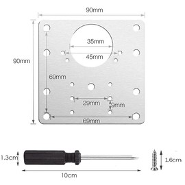 6 Pcs Placa de Reparación de Bisagras para Armarios, Kit de Placa de Reparación de Bisagras de Gabinete, Bisagras de Gabinete Kit de Reparación de Bisagras de Reparación, Soportes de Acero Inoxidable
