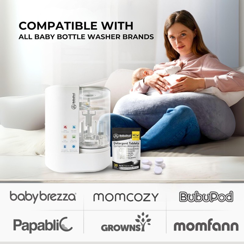 Baby Bottle Washer Detergent Tablets - Compatible with Baby Brezza