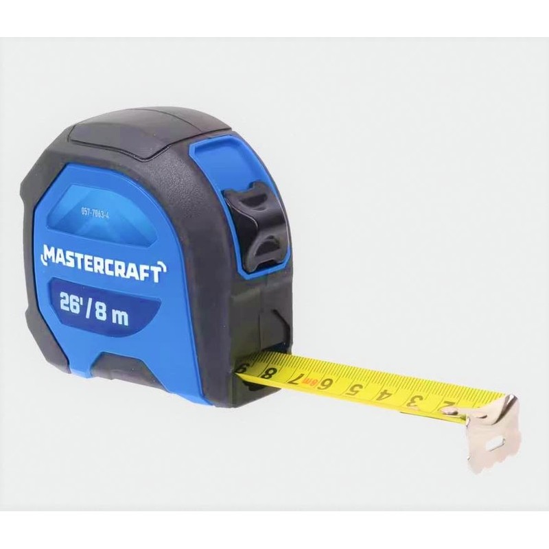 Mastercraft Tape Measure 26'/8 M - Extra Thick, High-Strength End
