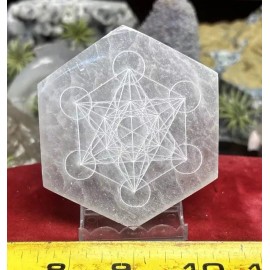 3” Selenite Charging Plate With Metatrons Cube