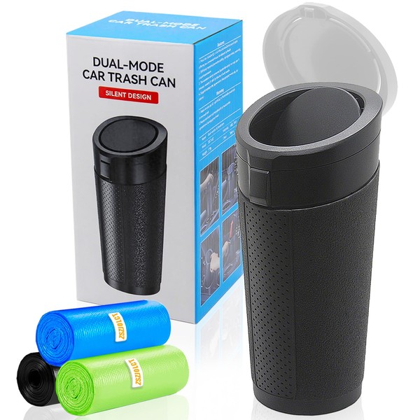 ZSZJOLCT Car Trash Can with Lid, Leakproof Mini Car Trash