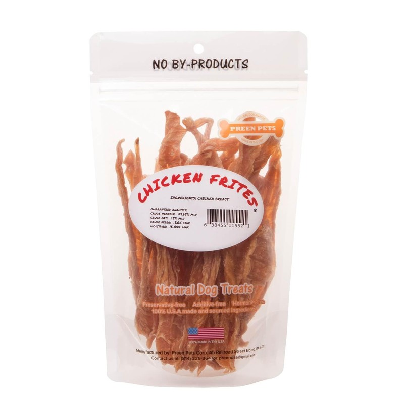 Preen Pets Chicken Frites Dog Treats – 100% USA Chicken