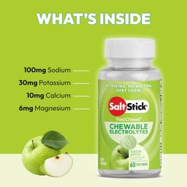 Saltstick Tabletas Masticables Electrolitos Manzana Verde Sal Corredores Hidratación Unidades