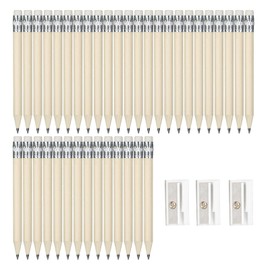 DAQUN 35 Pcs Mini Pencils, Golf Pencils with Erasers, Includes 3 Sharpeners for School Office Classroom Wedding Favors (Wooden)