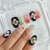 Handmade Press on Nails Almond Short 3D Floral Thick Acrylic