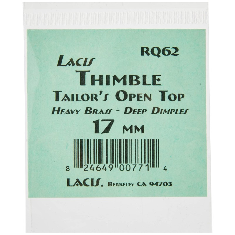 Lacis Open Top Tailor's Thimble Size 17 mm, Acrylic, Multicolour,