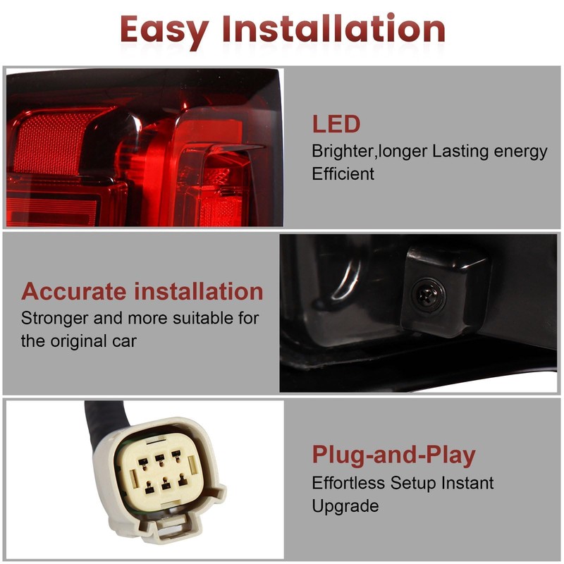 CONLLCON LED Tail Lights Assembly Compatible with 2019-2023 GMC Sierra