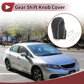 HEROFFIX 1 Stk. Schaltknaufabdeckung für Subaru Forester 2014-2017 Schaltknaufschutz Schwarz Beige Kunstleder