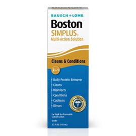 Boston Simplus Multi-Action Solution 2-in-1 RGP Lens Cleaner (2 x 3.5 fl oz) + One Step Liquid Enzymatic Protein Remover 15-Week Kit – Complete Weekly + Daily Care System