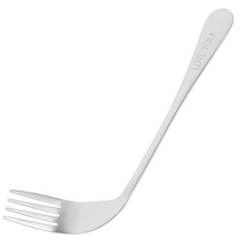 DOITOOL Ergonomisch, praktisch, Behindertengabel, Stahl, Hand, abgewinkelt, für Patienten, links, selbstversorgt, Nahrungsmittel, Hilfe für ältere Menschen, rostfrei