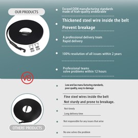 Upgraded 41a5434-13A Belt for 8' Chamberlain Garage Door Opener Compatible with Chamberlain Senters Whisper Lifemaster Garage Door Openers Replace 257 Inches 41A5434-13 041A5434-13 Belt 5-Year QA