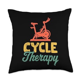 Spin Class Gang Merch Class Indoor Cycling Bike Workout Spin Therapy Throw Pillow, 18x18, Multicolor