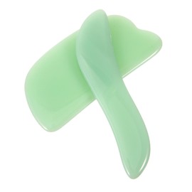 Baluue 2pcs Guasha Facial Massage Tool Smooth Edge Scraping Boards for Face Body Care Portable Massage Devices for Women Promote Circulation Relieve Fatigue