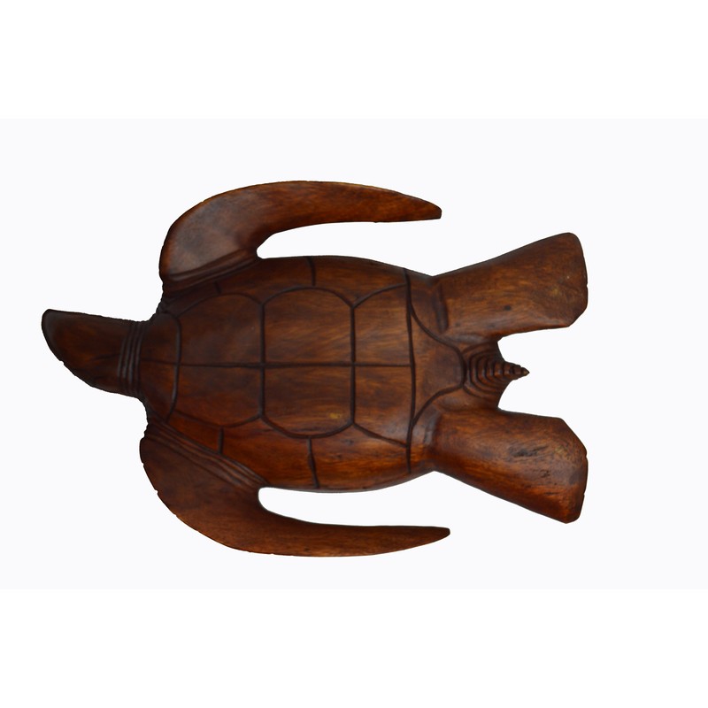 Large Size Hand Carved Mahogany Wood Nautical Turtle Bowl