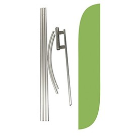 LookOurWay Complete Set Feather Flag with Pole & Ground Spike, Light Green