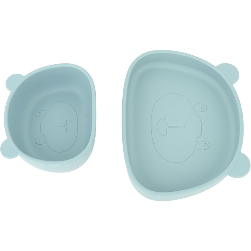 4pcs Children Plate Utensils Set Silicone Suction Bowls Set Toddler