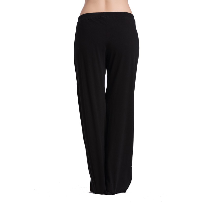 CYZ Women's Basic Stretch Cotton Knit Pajama Sleep Lounge Pants-Black-L