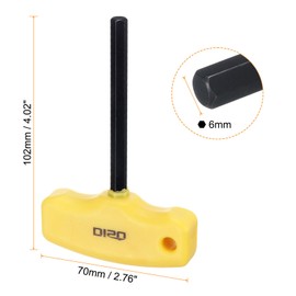 sourcing map T-Handle Hex Key Wrench 6mm Metric T-Key Inner Hexagon Wrenches Spanner Repair Tool for Automotive Household Maintenance, Black