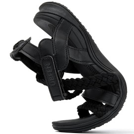 UBFEN Womens Hiking Sandal Sport Sandal Outdoor Comfortable with Adjustable Straps Black Size 8.5