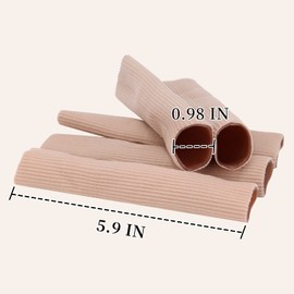 Ajoysoul Toe Sleeve - 5 Pack XL Toe Tube - Cuttable Gel Toe Protector with Fabric - Relieve Toe Pain/Pressure/Friction Caused by Hammer Toe/Corn/Callus/Blister