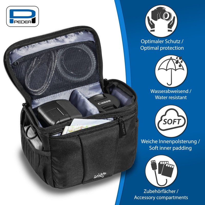 PEDEA Large Black Guard DSLR Camera Case with Screen Protector