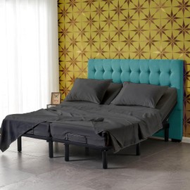 Split King Sheets Sets for Adjustable Bed - 5 Pieces Soft Split King Sheets - Breathable & Cooling - Hotel Luxury - Easy Care Polyester Microfiber Bedding for Women, Men, Dark Grey