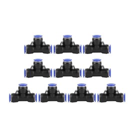 10 Piezas Manguera de Aire Conector de Empuje Neumático, 12mm de Diámetro Exterior Conector Neumático en T de 3 Vías Racores Rápidos de Aire a Presión