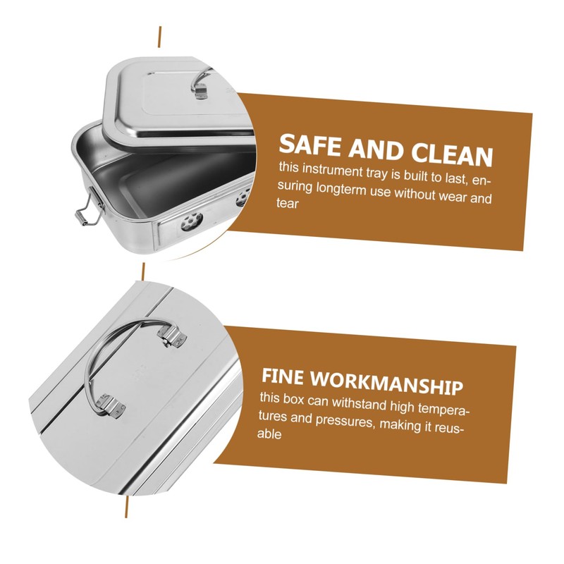 NIYANGLE Stainless Steel Medical Storage Case with Lid and Holes