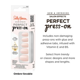 Sally Hansen Salon Effects Perfect Press-On Nails | Oval Shape | Easy to Apply, Non-Damaging | 30 Nails, Nail Glue, Adhesive Tabs, File | Ombre-Lievable